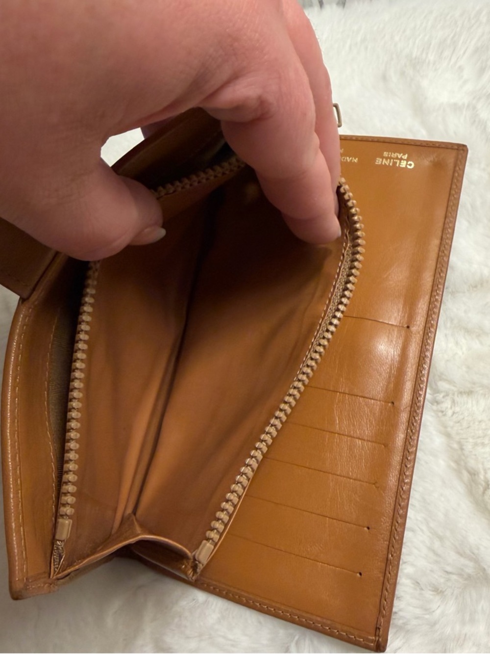 Celine Auth Vintage Macadam Long Wallet Monogram Gold Snap Closure - Picture 4 of 11